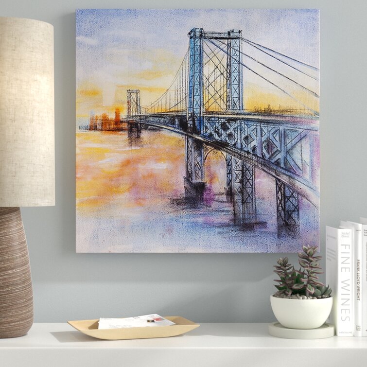 Brooklyn Bridge Oil Painting Print on Wrapped Canvas